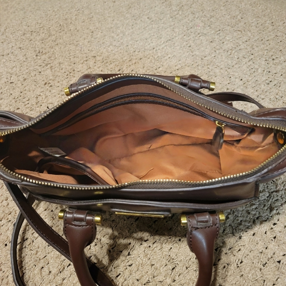 ADRIENNE VITTADINI SHOULDER PURSE BROWN LEATHER - Picture 4 of 14